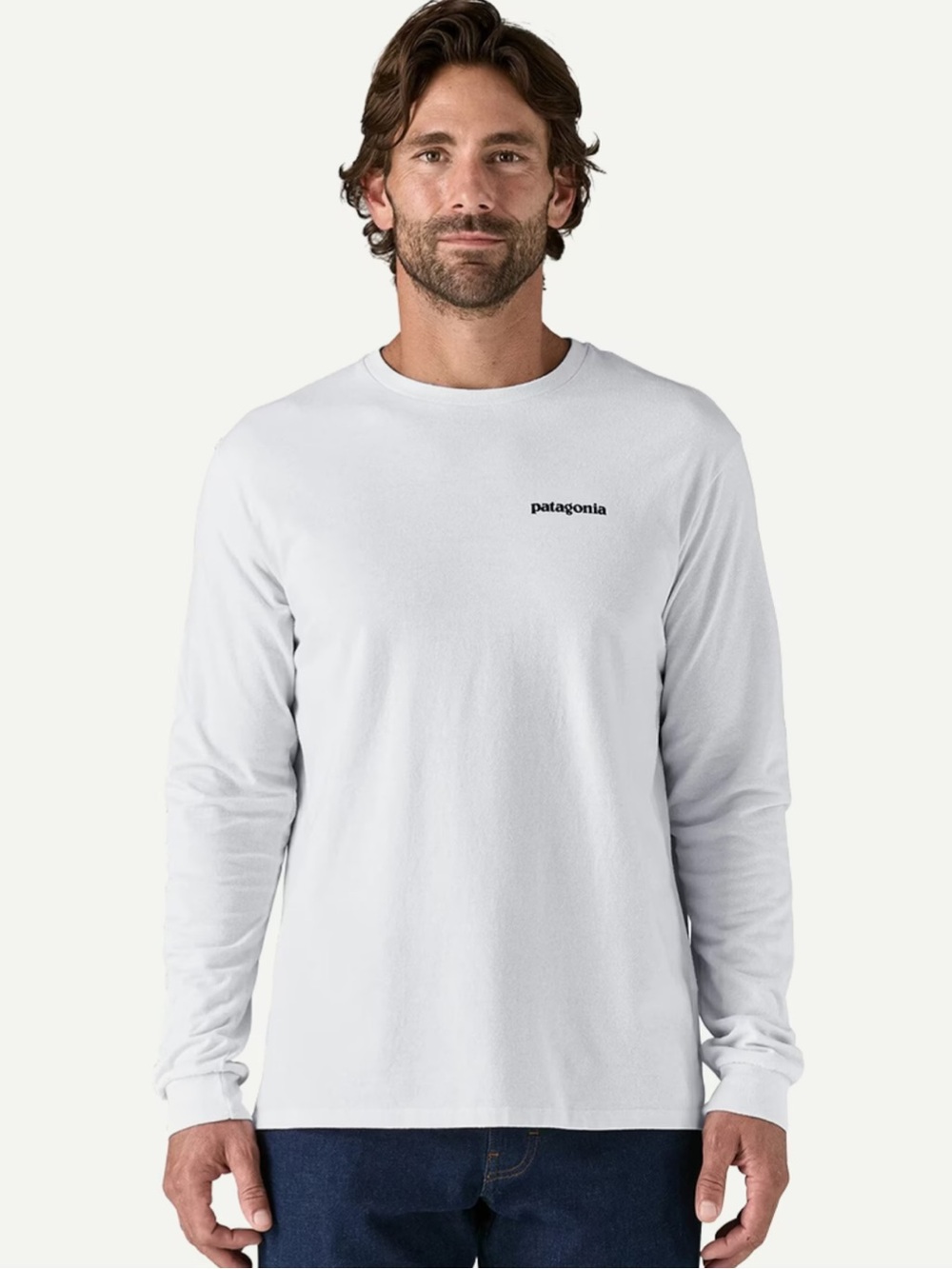 Patagonia Shirt Long Sleeve Medium Mens Ridge Logo Responsibili Tee Light Blue
